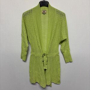 Alpaca International Women 100% Alpaca Cardigan Sweater Size S/M Green C129 -1